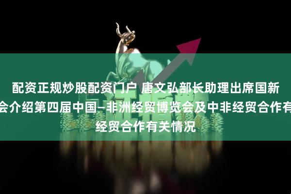 配资正规炒股配资门户 唐文弘部长助理出席国新办发布会介绍第四届中国—非洲经贸博览会及中非经贸合作有关情况