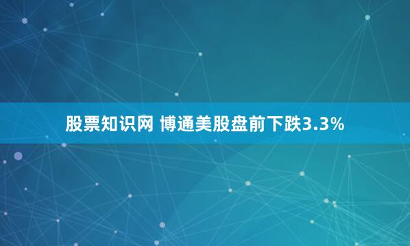 股票知识网 博通美股盘前下跌3.3%